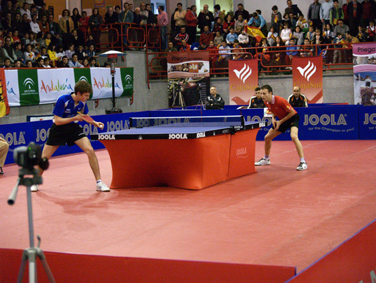 Un instante del partido entre Carlos Machado y Marco Rech