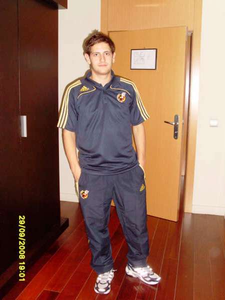 Rafael L�pez, con el chandal de la selecci�n espa�ola de f�tbol-sala