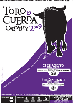 Cartel anunciador toro de cuerda
